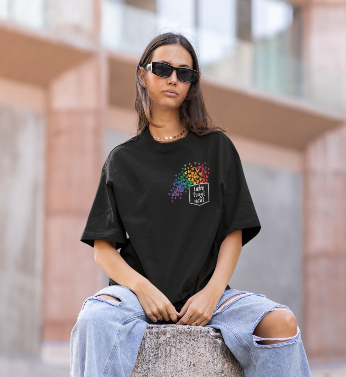 Liebe fragt nicht - Oversized - Organic - black