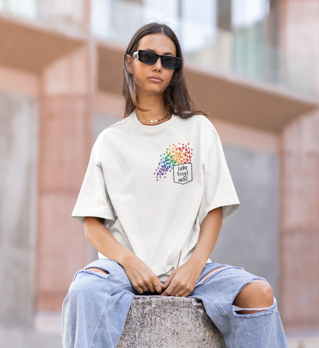 Liebe fragt nicht - Oversized - Organic - white