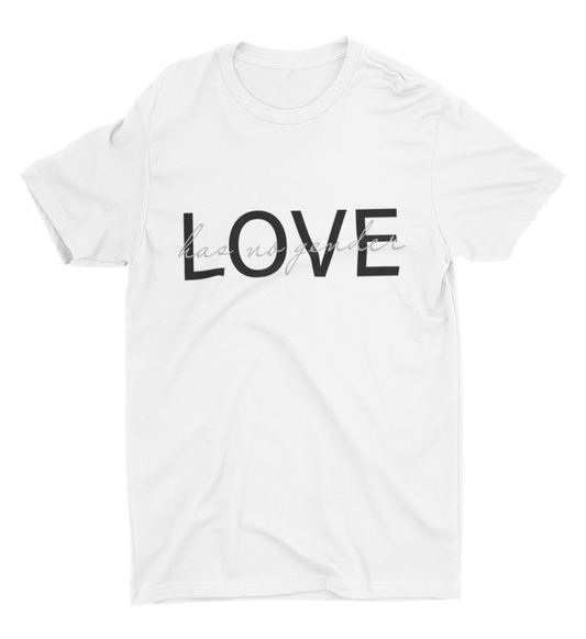 Love has no gender - Shirt - white - black/silver