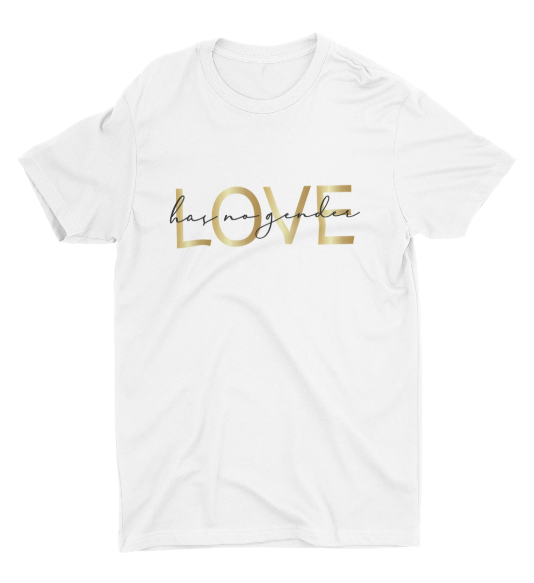 Love has no gender - Shirt - white - gold/black